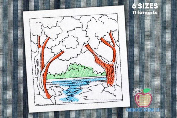 Review: Flowing River in Forest Embroidery Design