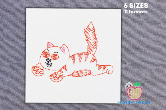 Tabby Cat Lying Down: A Holiday Embroidery Review
